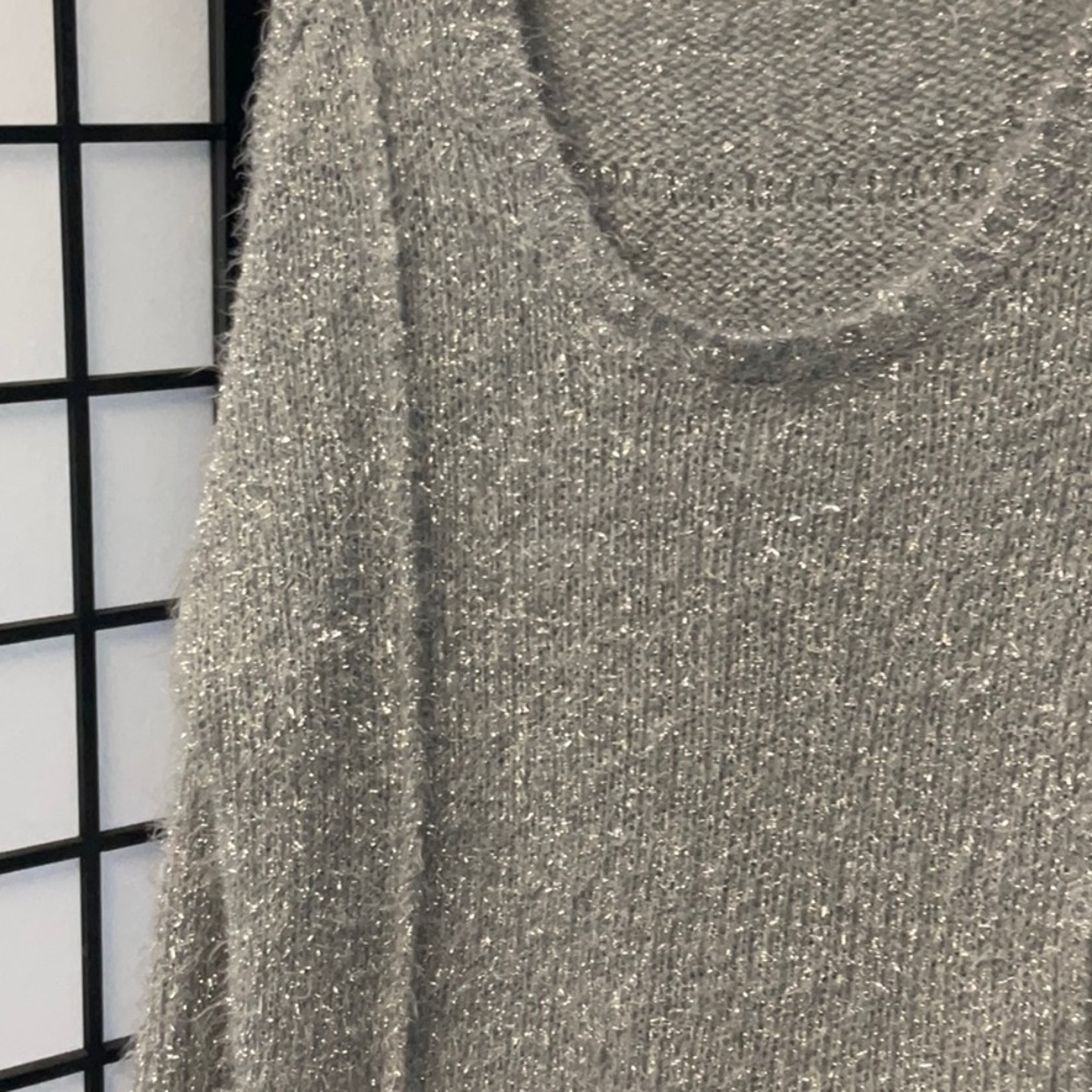 Gray Sweater With Silver Threads Measures Like A … - image 2